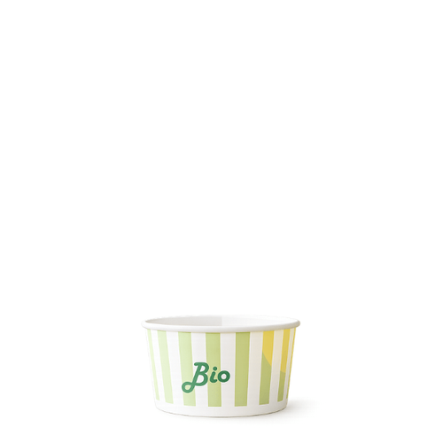 Biodegradable TYPE 102 155ml Ice Cream Tub - Lime Stripe -2