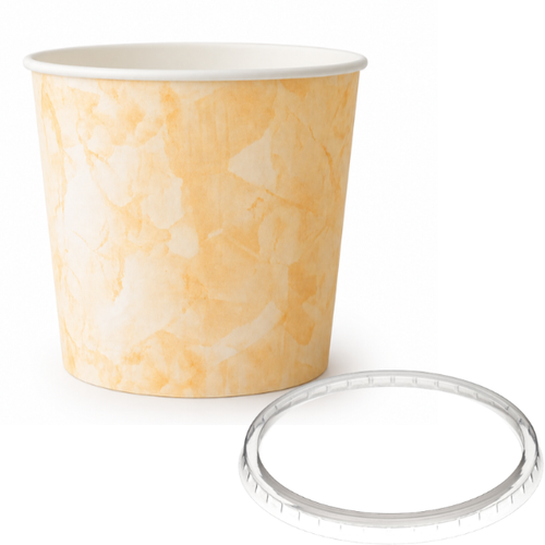 TYPE 90 1.18 Litre Peach Speckled Ice Cream Tub and Lid -1