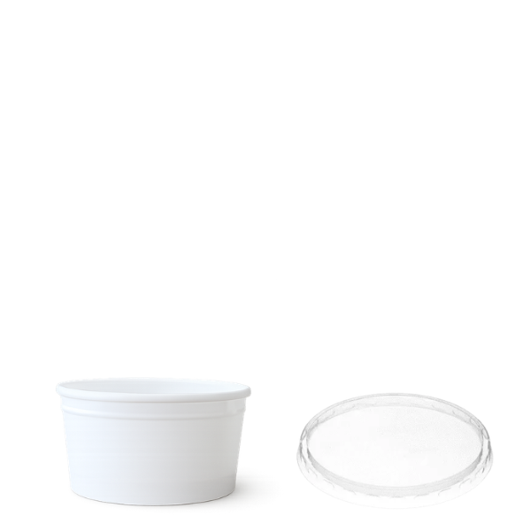 TYPE 102 160ml Plain White Ice Cream Tub and Lid -1