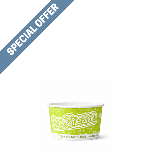 TYPE 102c Compostable 160ml Ice Cream Tub - Green Cream -1