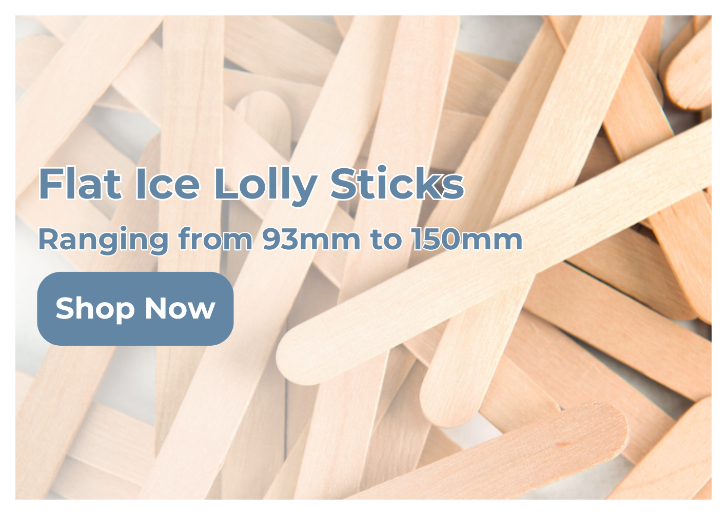 Flat ice lolly sticks
