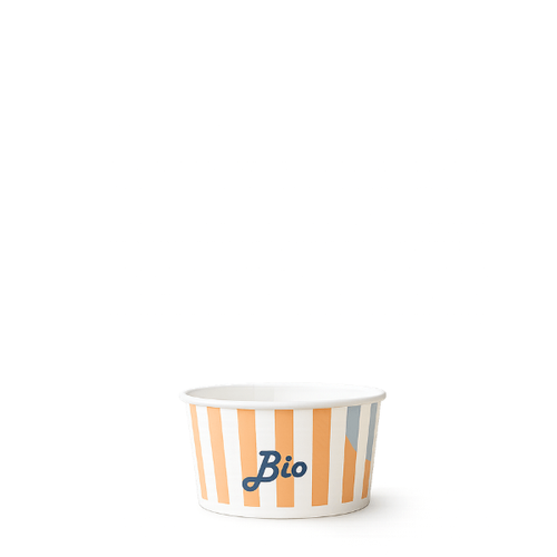 Biodegradable TYPE 102 155ml Ice Cream Tub - Peach Stripe -1