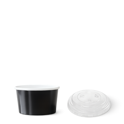 TYPE 80 90ml Plain Black Ice Cream Tub and Lid -1