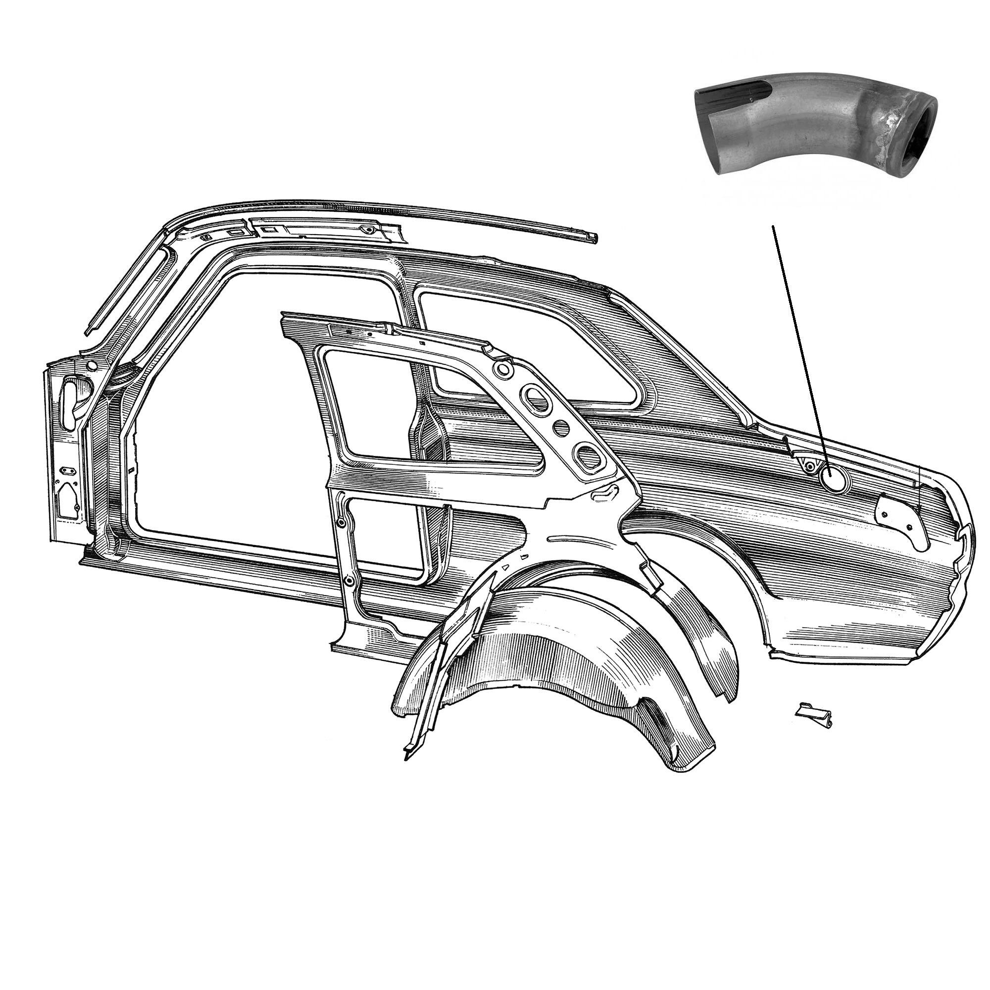 Ford Escort Mark 1 fuel tank filler neck classic restoration part