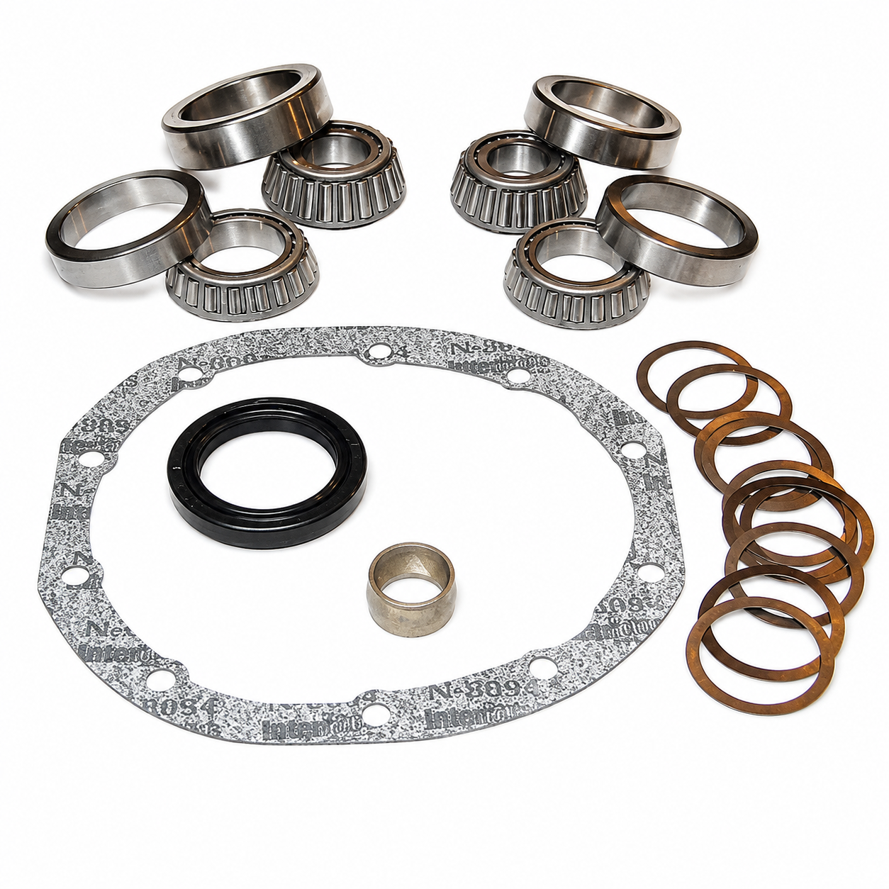 Vauxhall Opel Large Rear Axle Differential Rebuild Kit with premium bearings, pinion oil seal, gasket, crush spacer and differential shims for Chevette HS HSR, Kadett C, Ascona A/B and Manta A/B