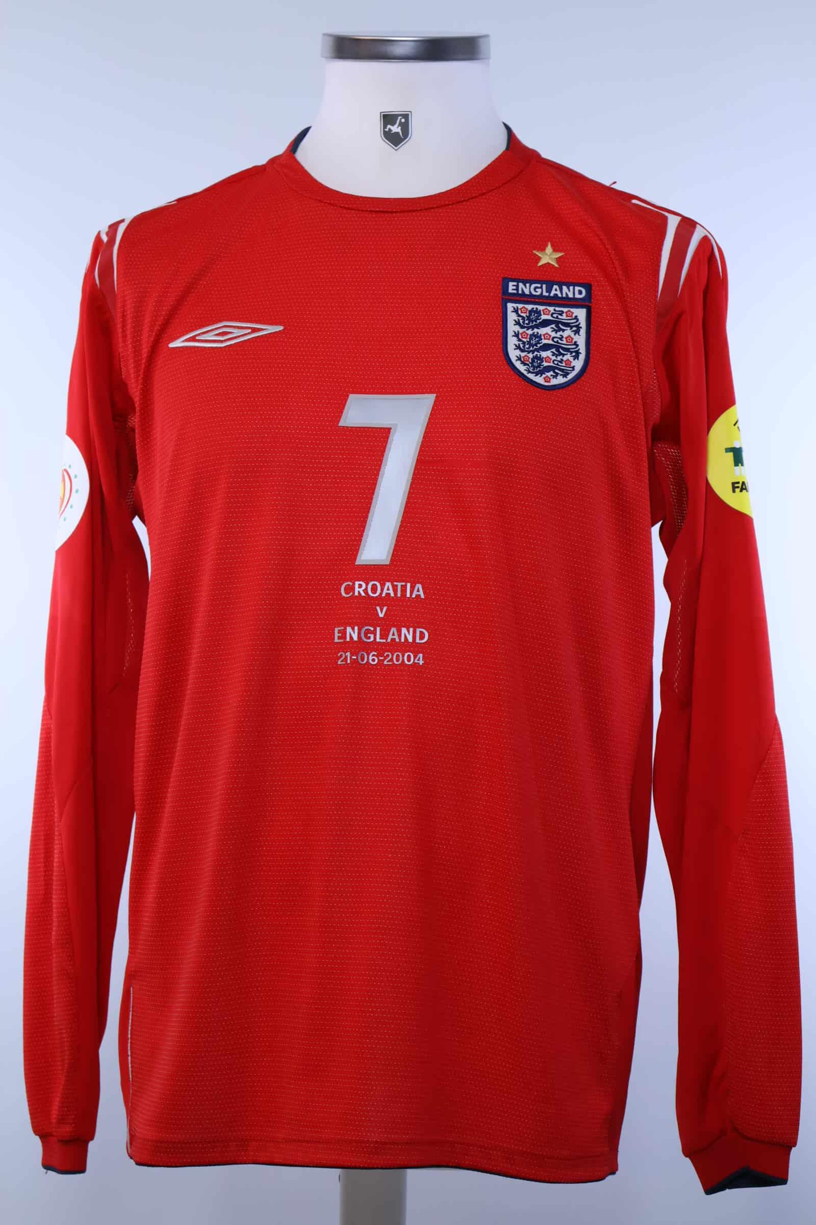 England 2004/04 Beckham #7 Euros Away Shirt - M Authenic Original Football Shirt