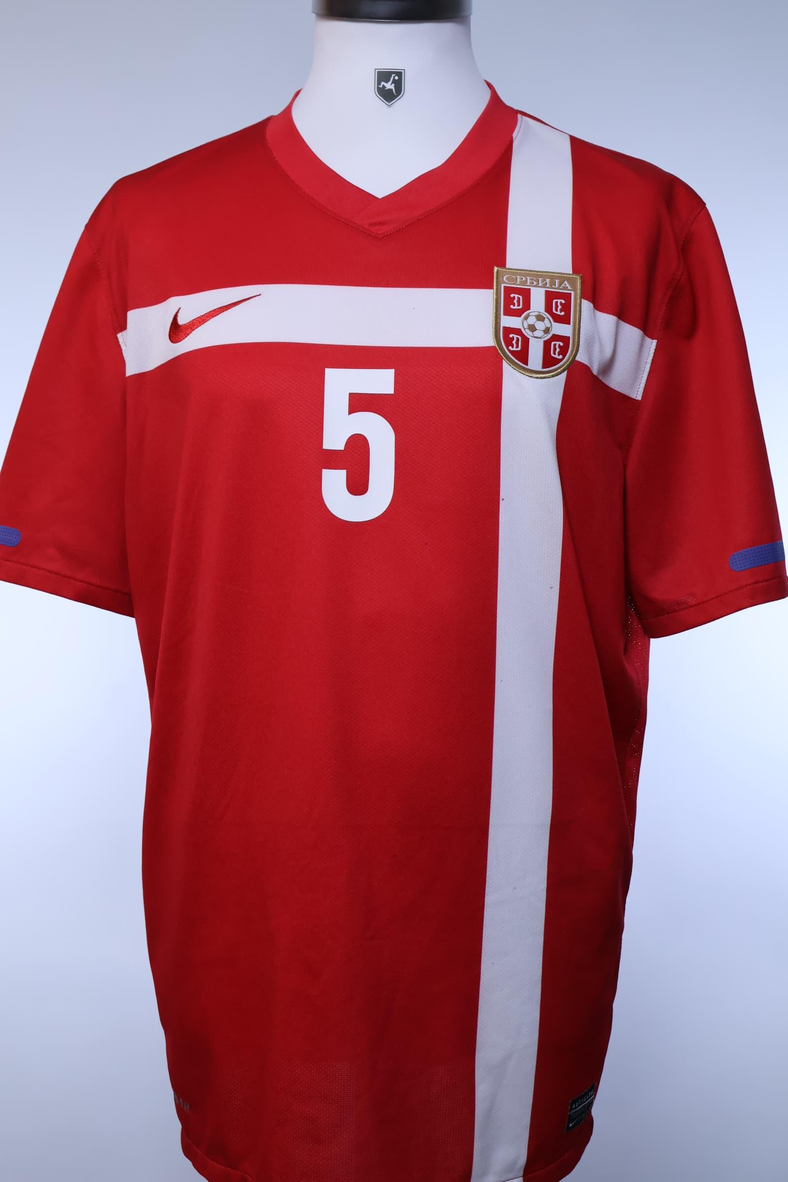 Serbia Vidic #5 2010/11 Home Shirt - XL- FRONT