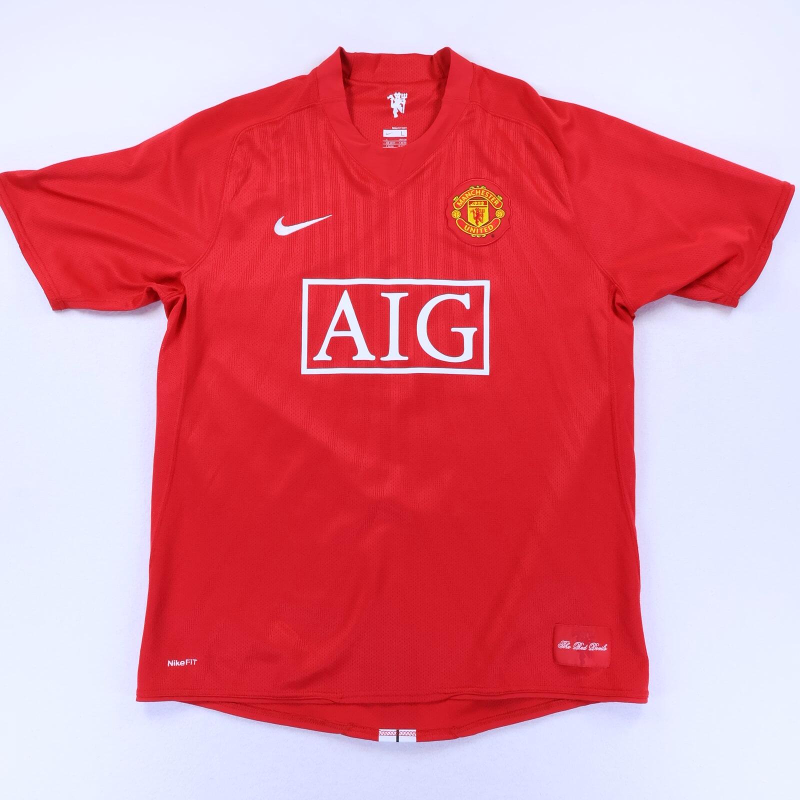 Manchester United 2007/08 Home Shirt - L- FRONT