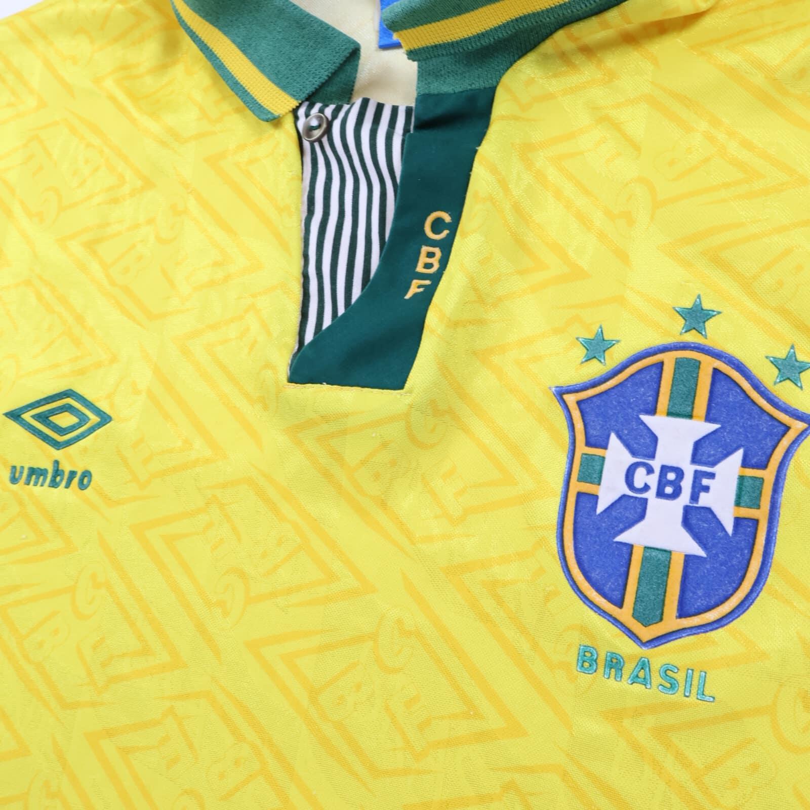 Brazil 1991/93 Home Shirt - L- BACK