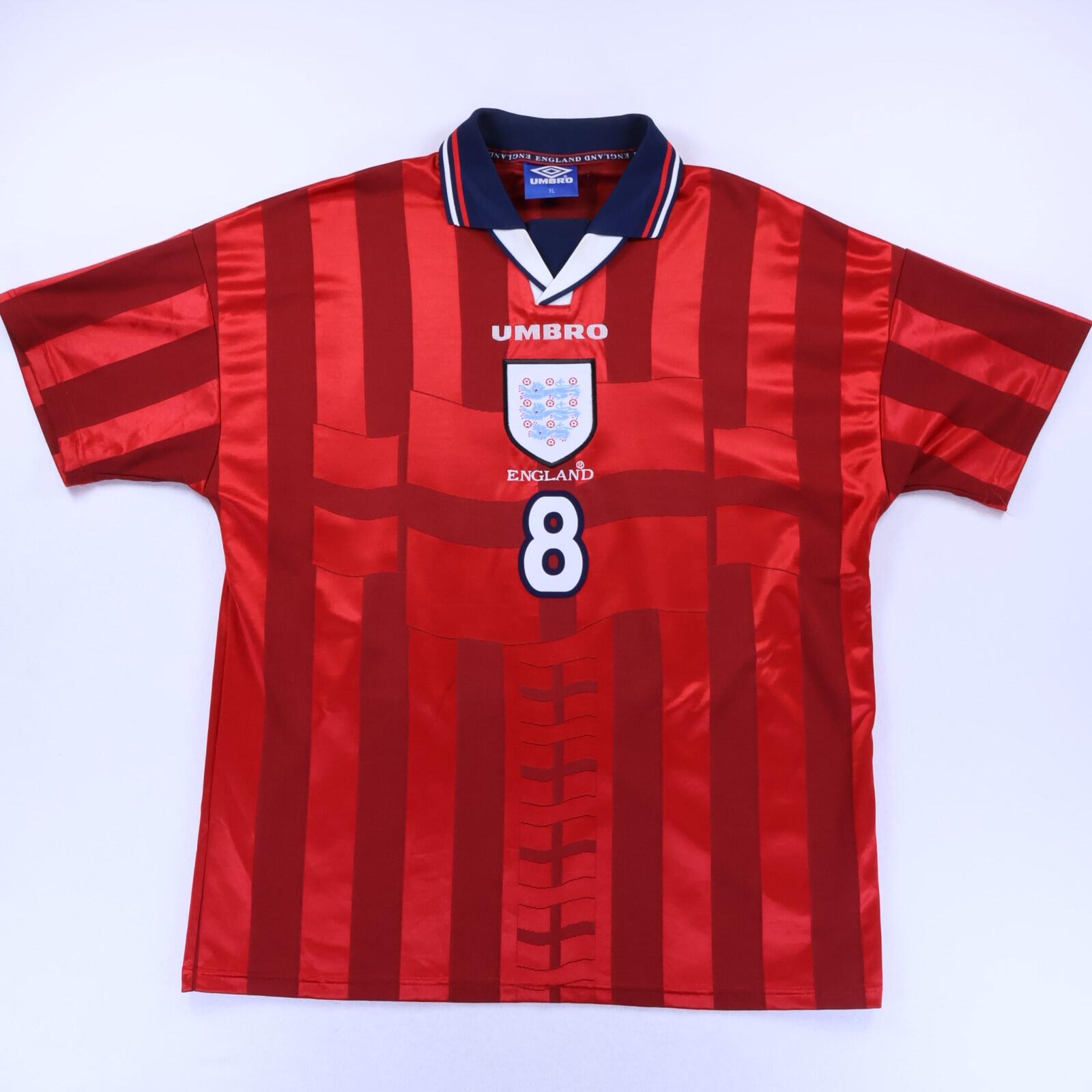 England Gascoigne #8 1997/99 Away Shirt - XL- BACK