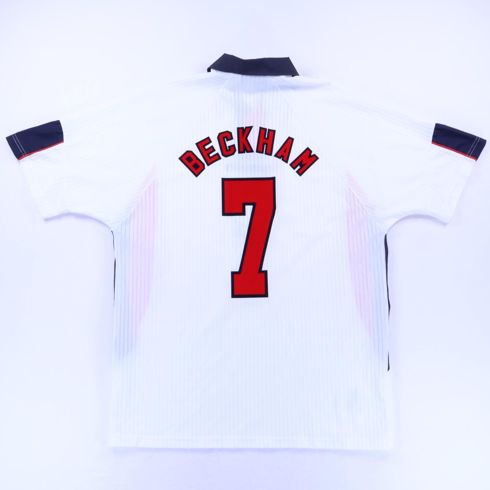 England Beckham #7 1997/99 Fifa World Cup Home Shirt - XL- FRONT