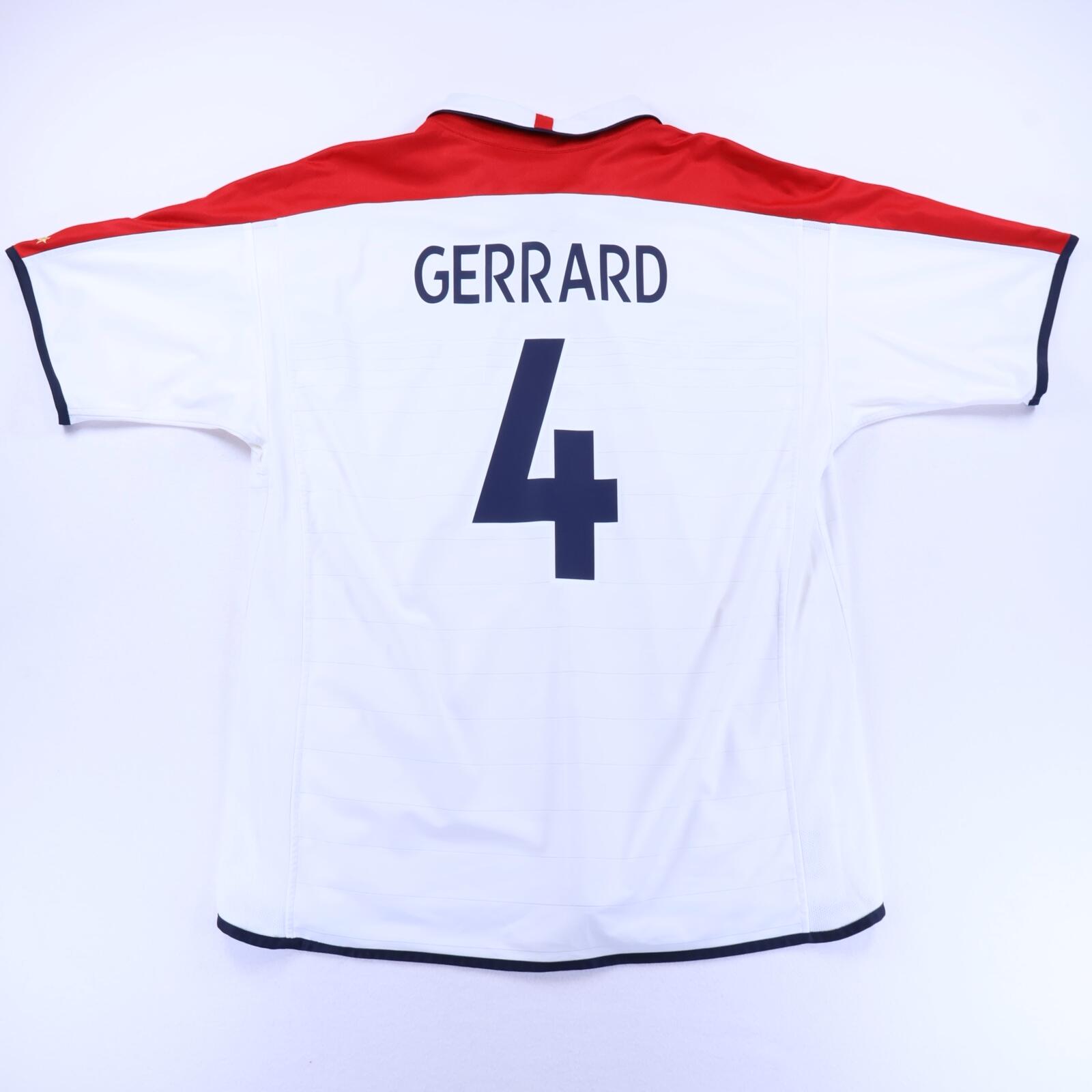 England Gerrard #4 2003/05 Home Shirt - Reversible - 2XL- BACK