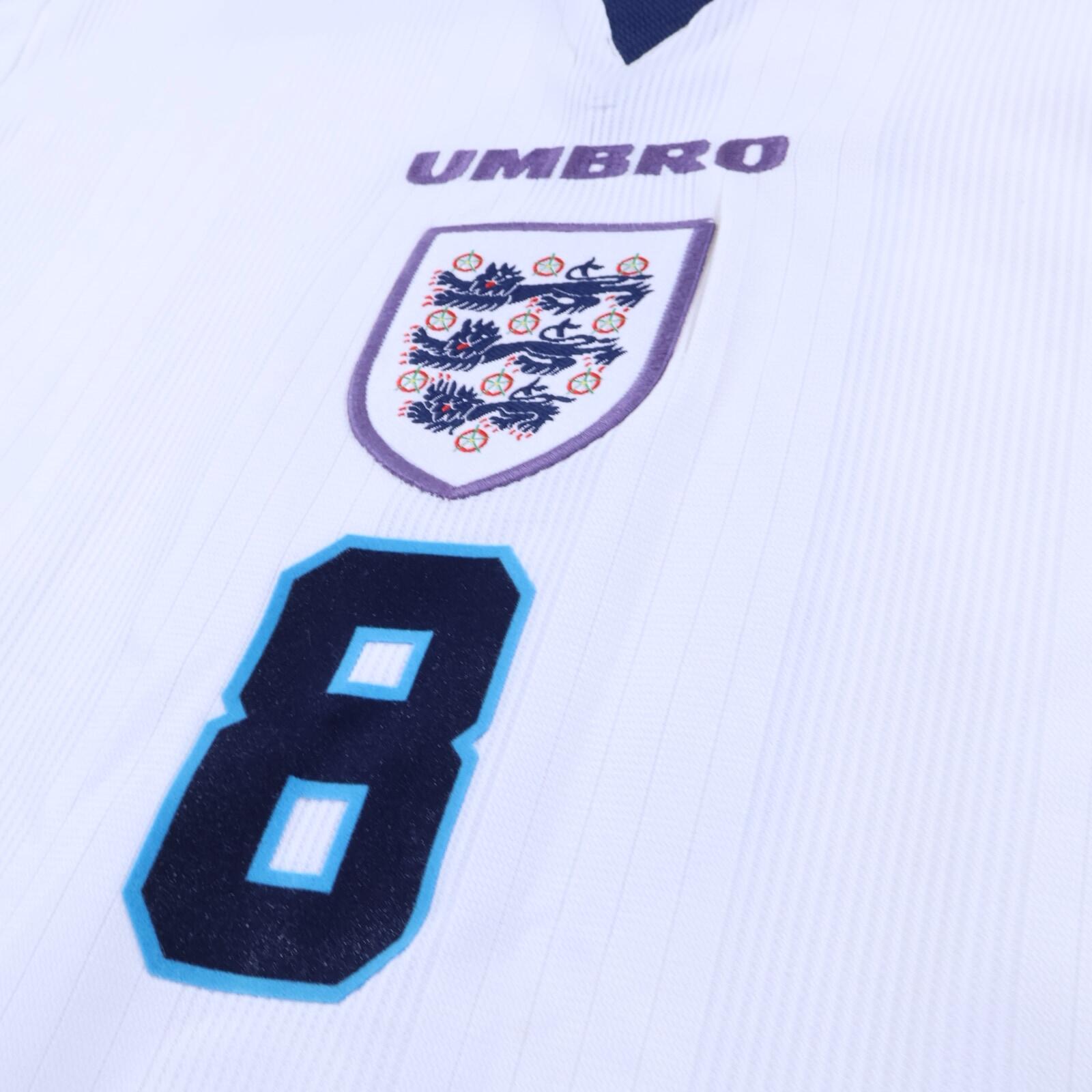 England Gascoigne #8 1995/97 Home Shirt - XL
