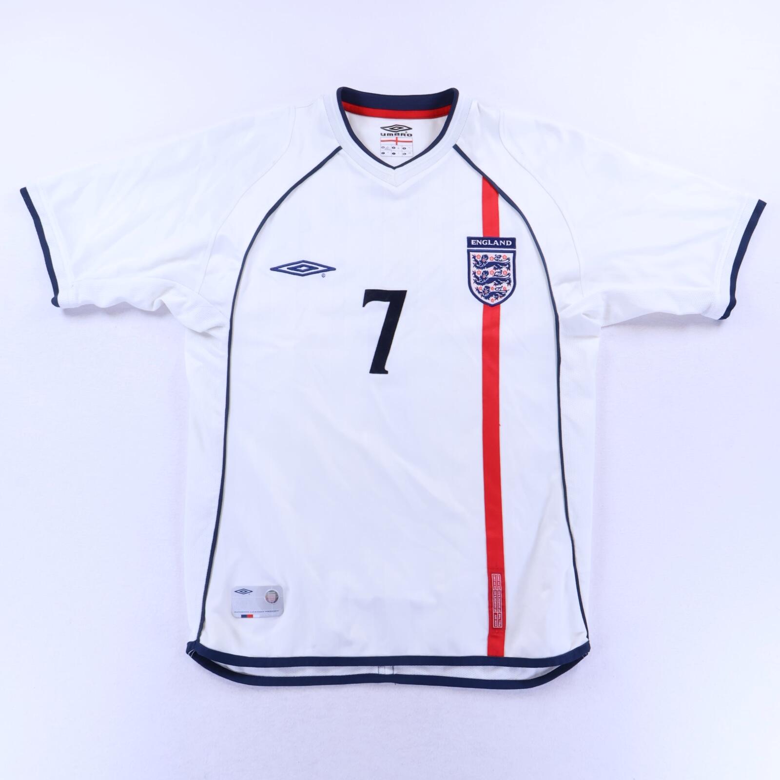 England Beckham #7 2001/03 Home Shirt - S- BACK
