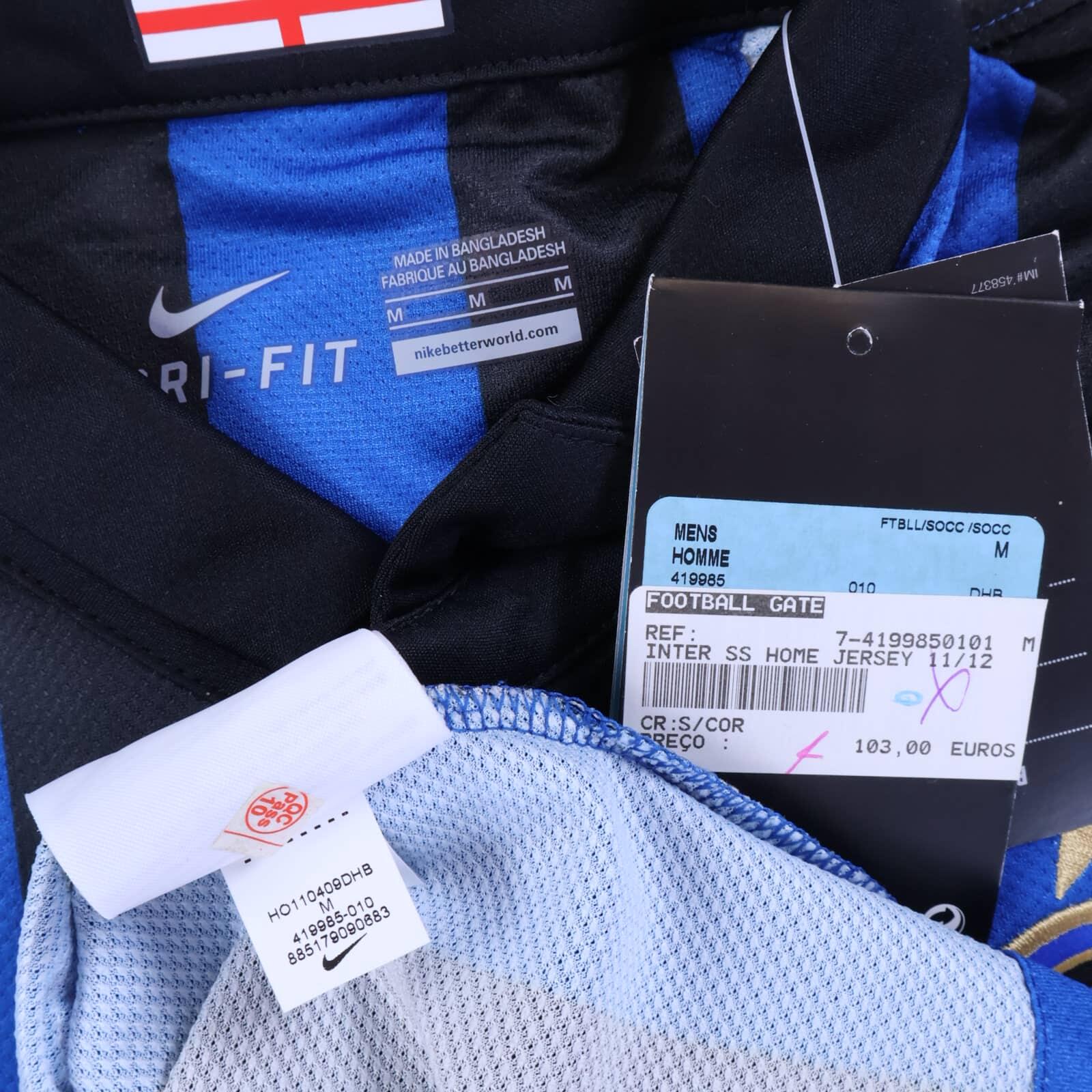 Inter Milan Lucio #6 2011/12 Home Shirt - M- TAGS