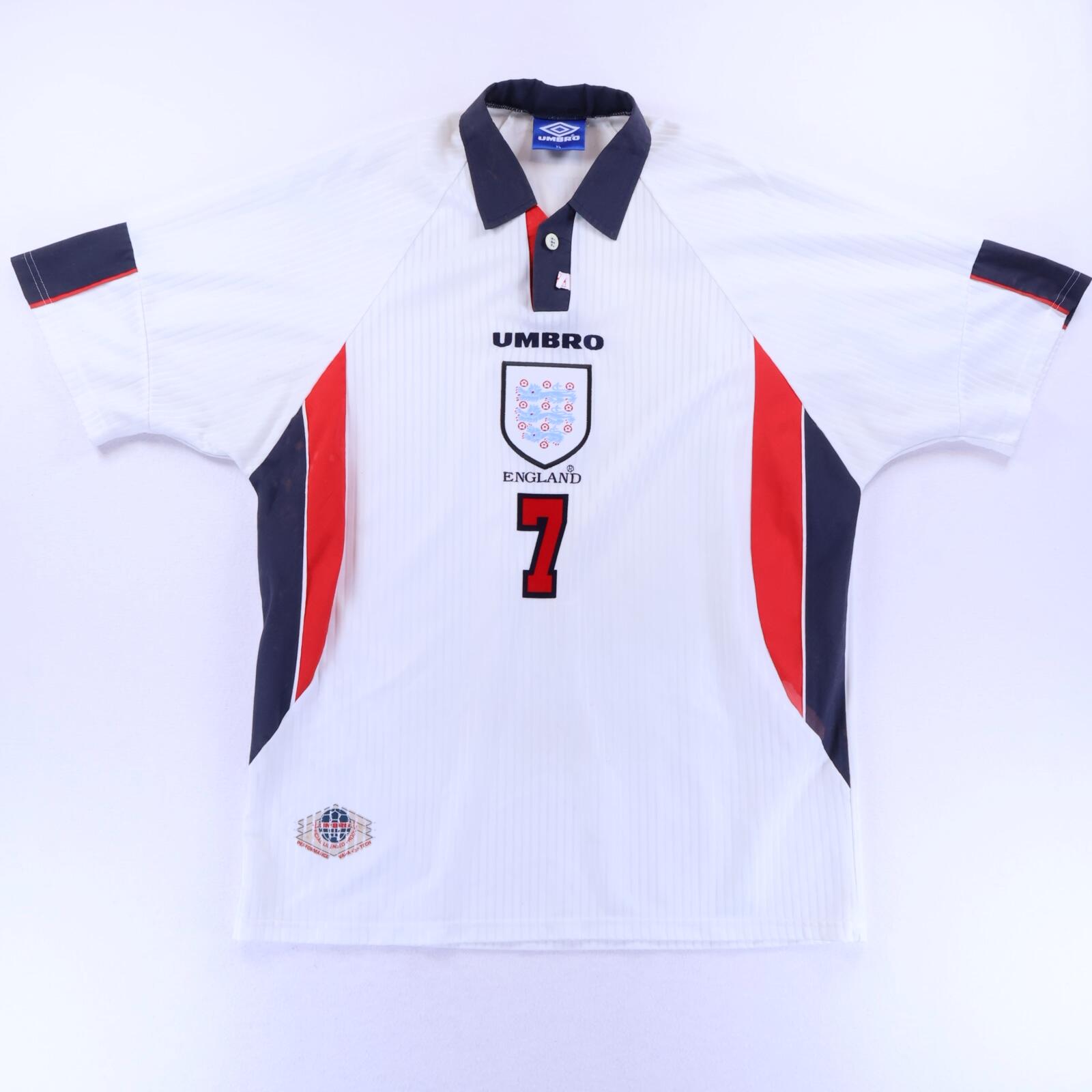 England Beckham #7 1997/99 Home Shirt - XL- BACK