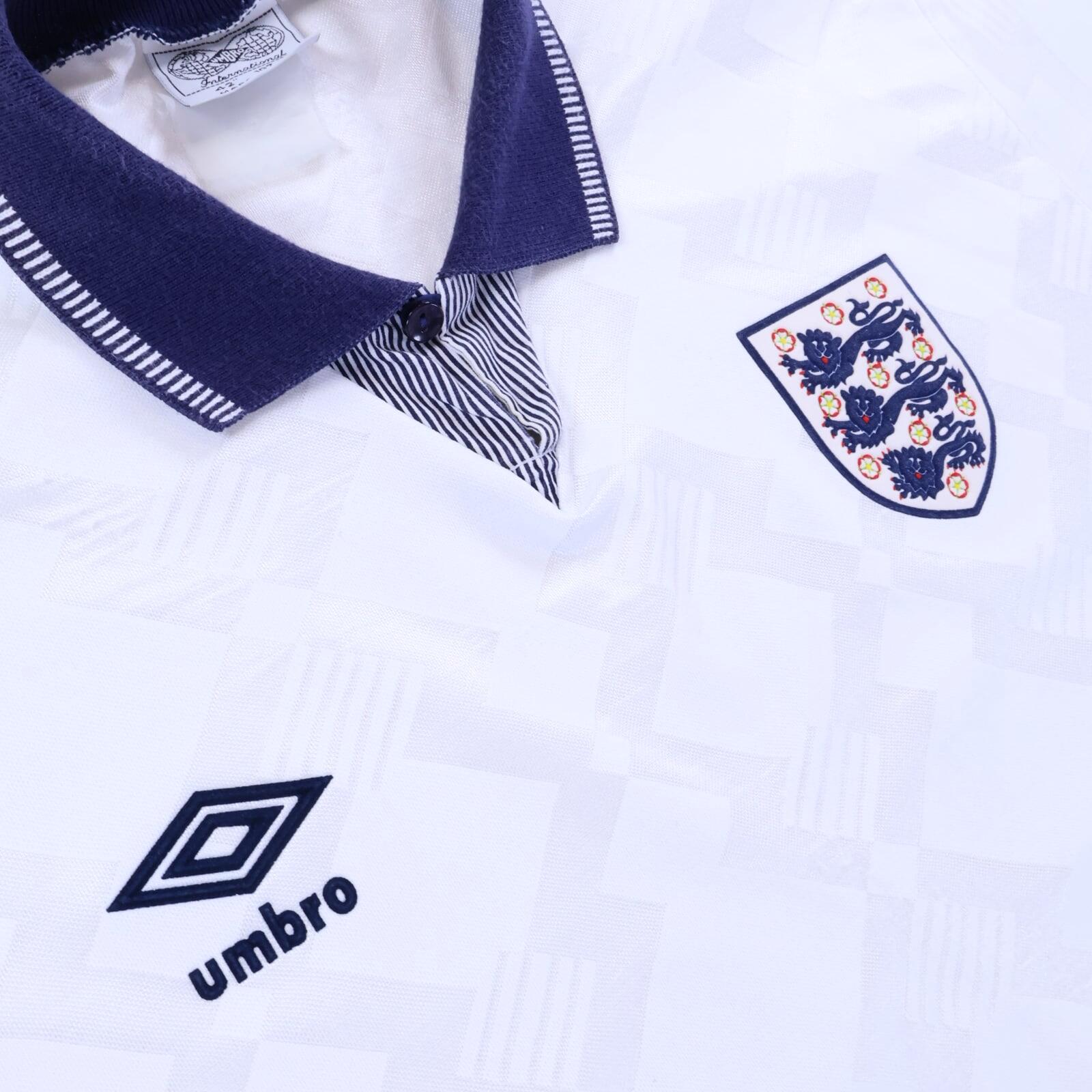 England 1990/92 Home Shirt - XL- BACK