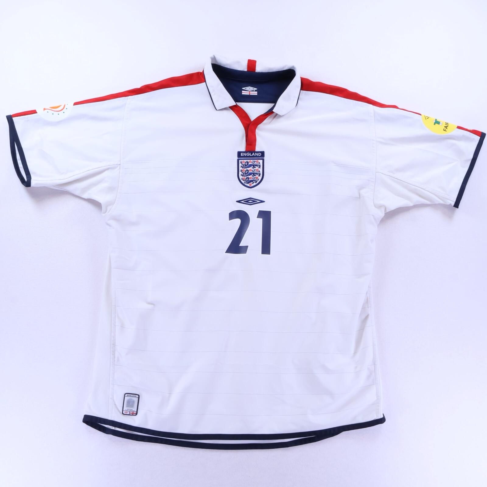 England Heskey #21 2003/05 Home Shirt - Reversible - 2XL- BACK