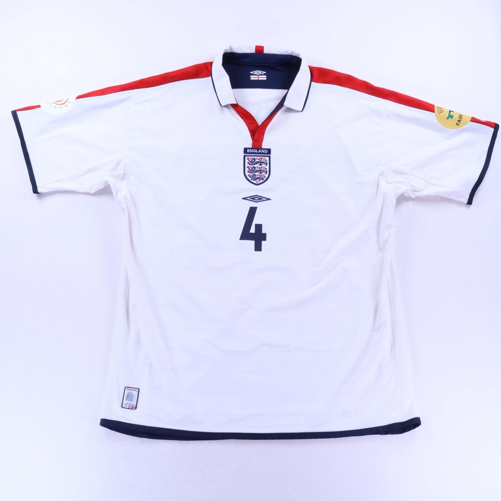 England Gerrard #4 2003/05 Home Shirt - Reversible - 2XL- BACK