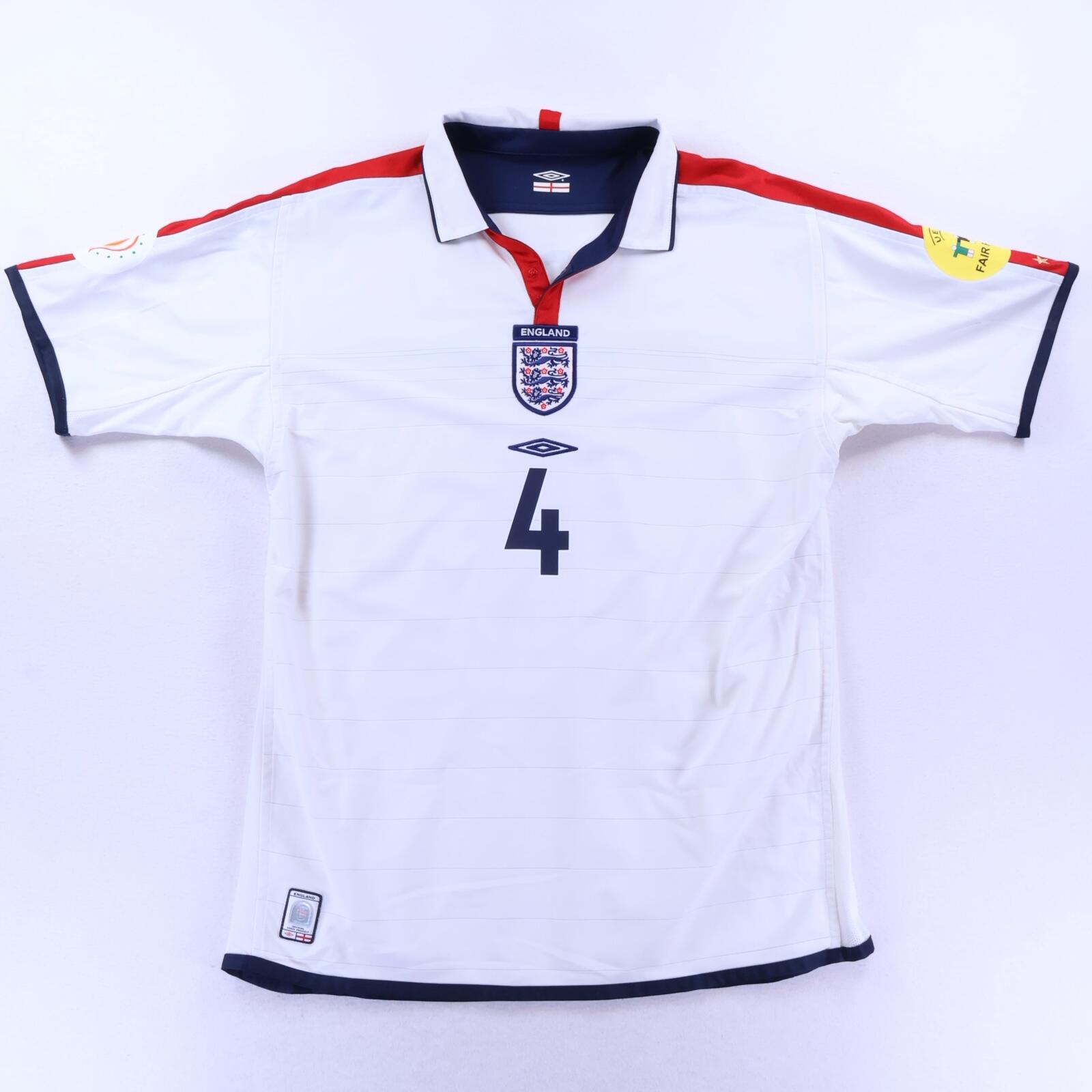 England Gerrard #4 2003/05 Home Shirt - Reversible - L- BACK