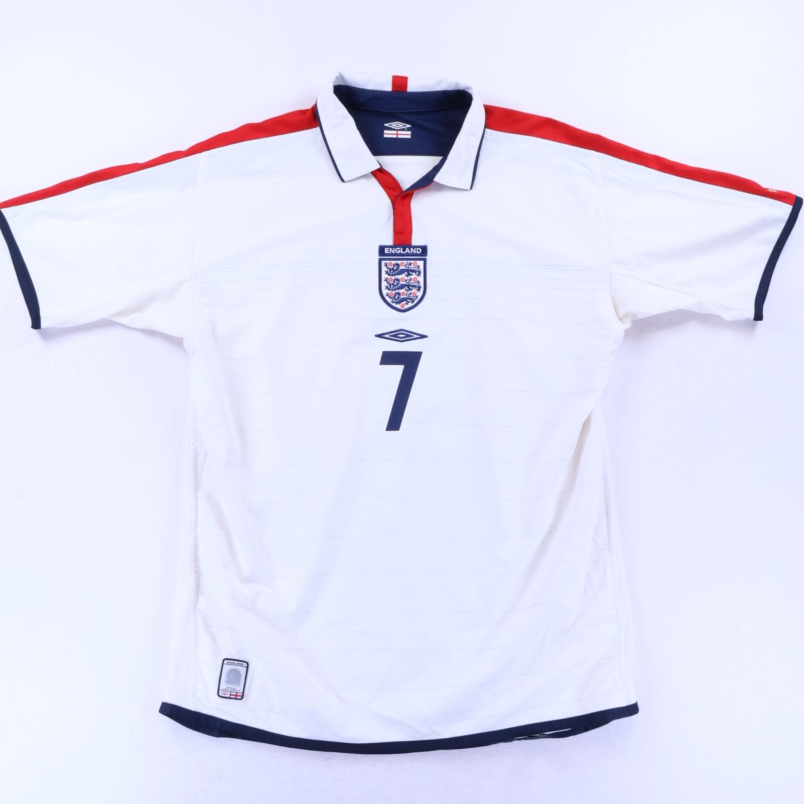 England Beckham #7 2003/05 Home Shirt - Reversible - L