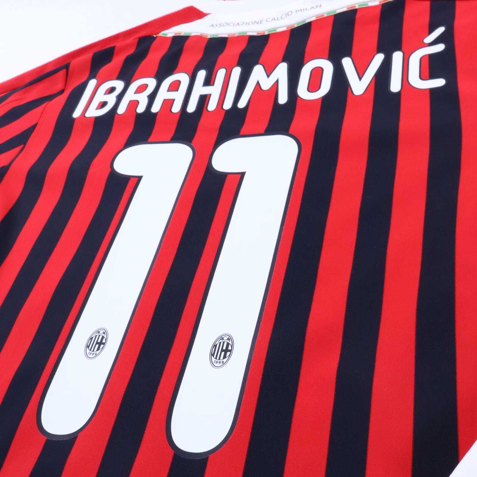 Ac Milan Ibrahimović #11 2011/12 Home Shirt - Long Sleeve - S