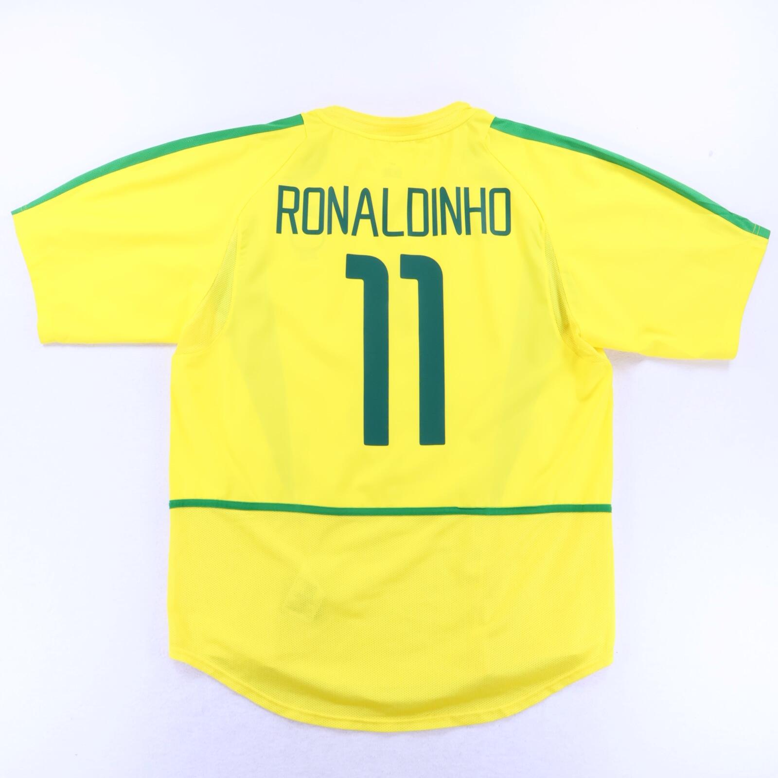 *MINT* Brazil Ronaldinho #11 2002/04 Home Shirt - L