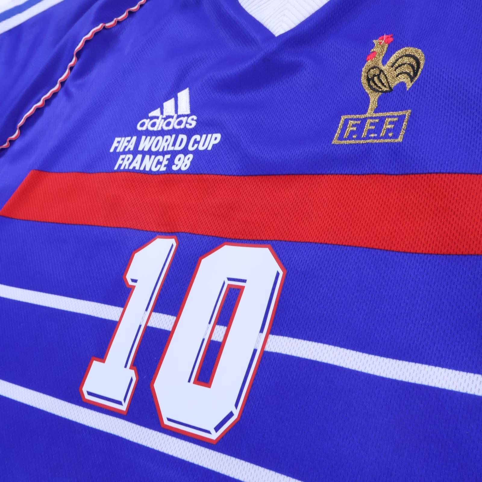 France Zidane #10 1998 World Cup Home Shirt - XL
