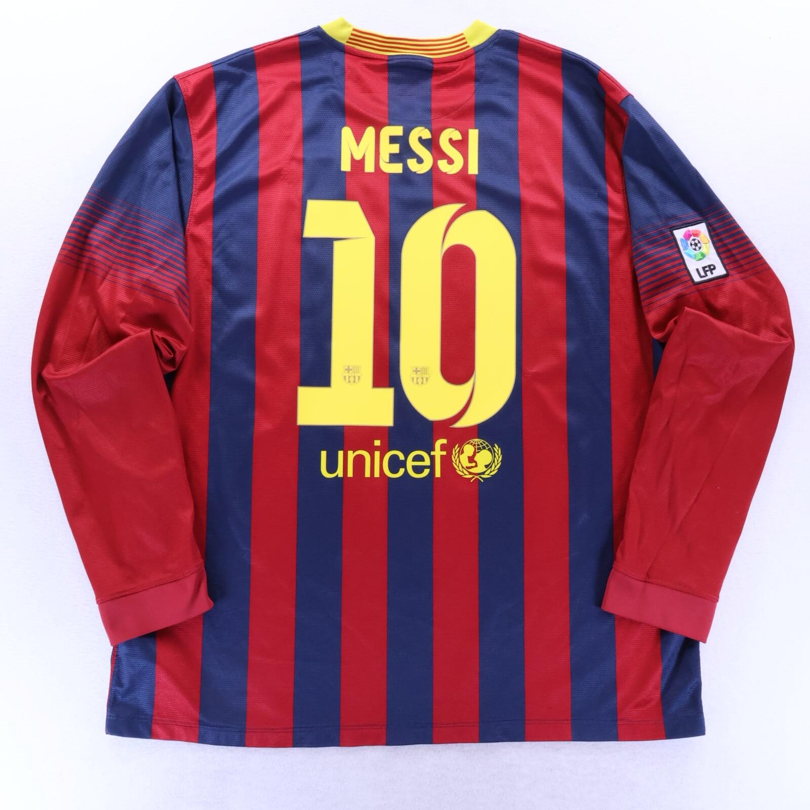 *MINT* Barcelona Messi #10 2013/14 Home Shirt - Long Sleeve - 2XL