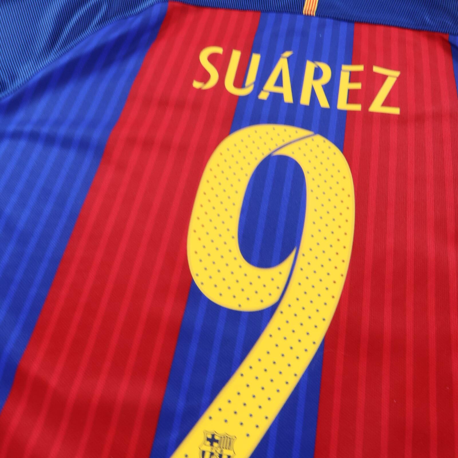 Barcelona Suarez #9 2016/17 Home Shirt - M