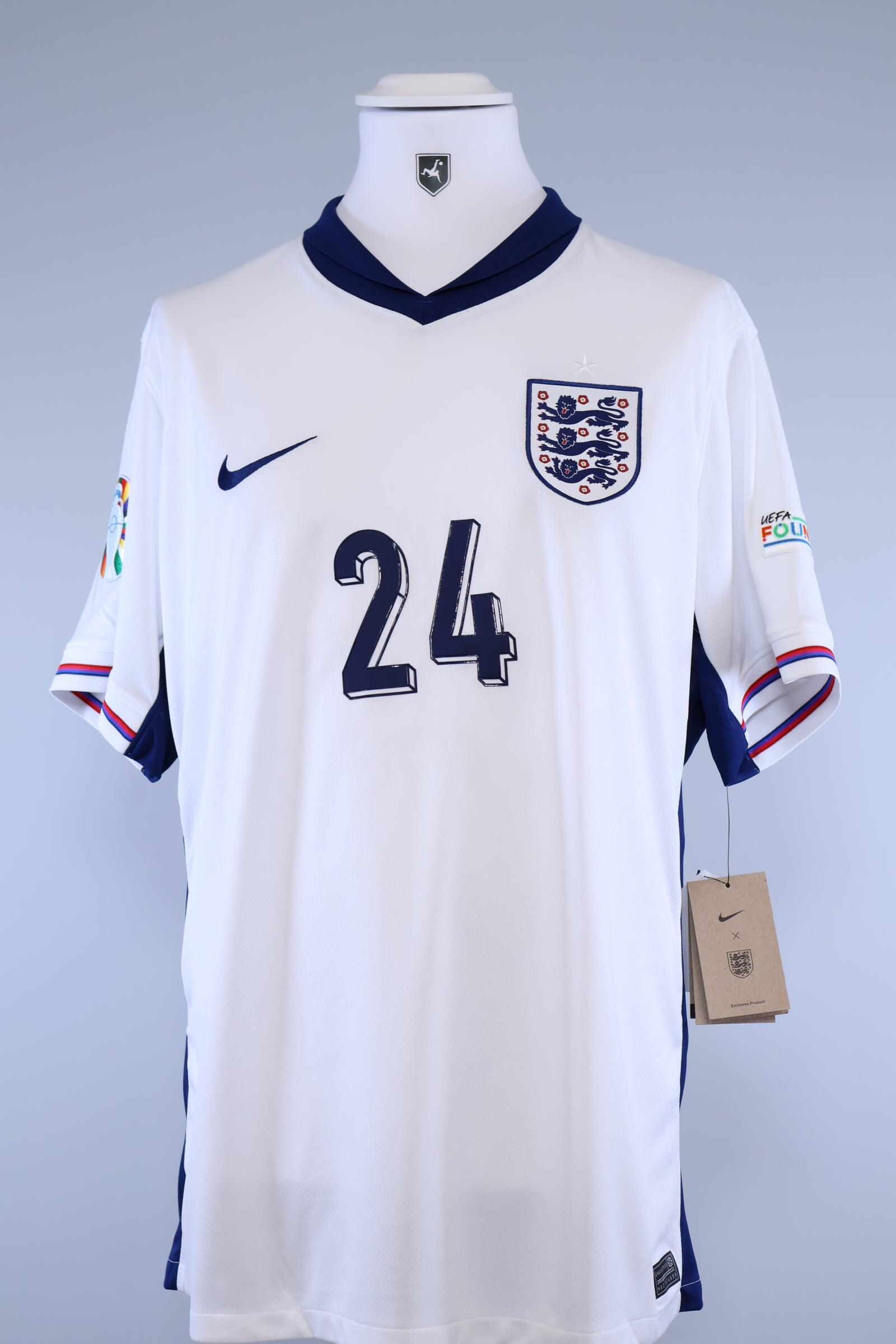 England 2024/25 Palmer #24 Euros Home Shirt - XL Authenic Original Football Shirt
