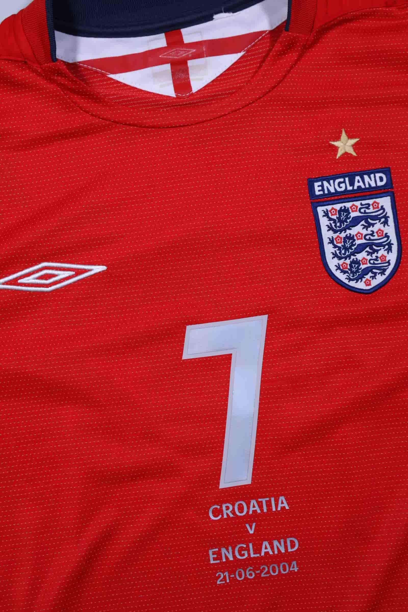 England 2004/04 Beckham #7 Euros Away Shirt - M Authenic Original Football Shirt