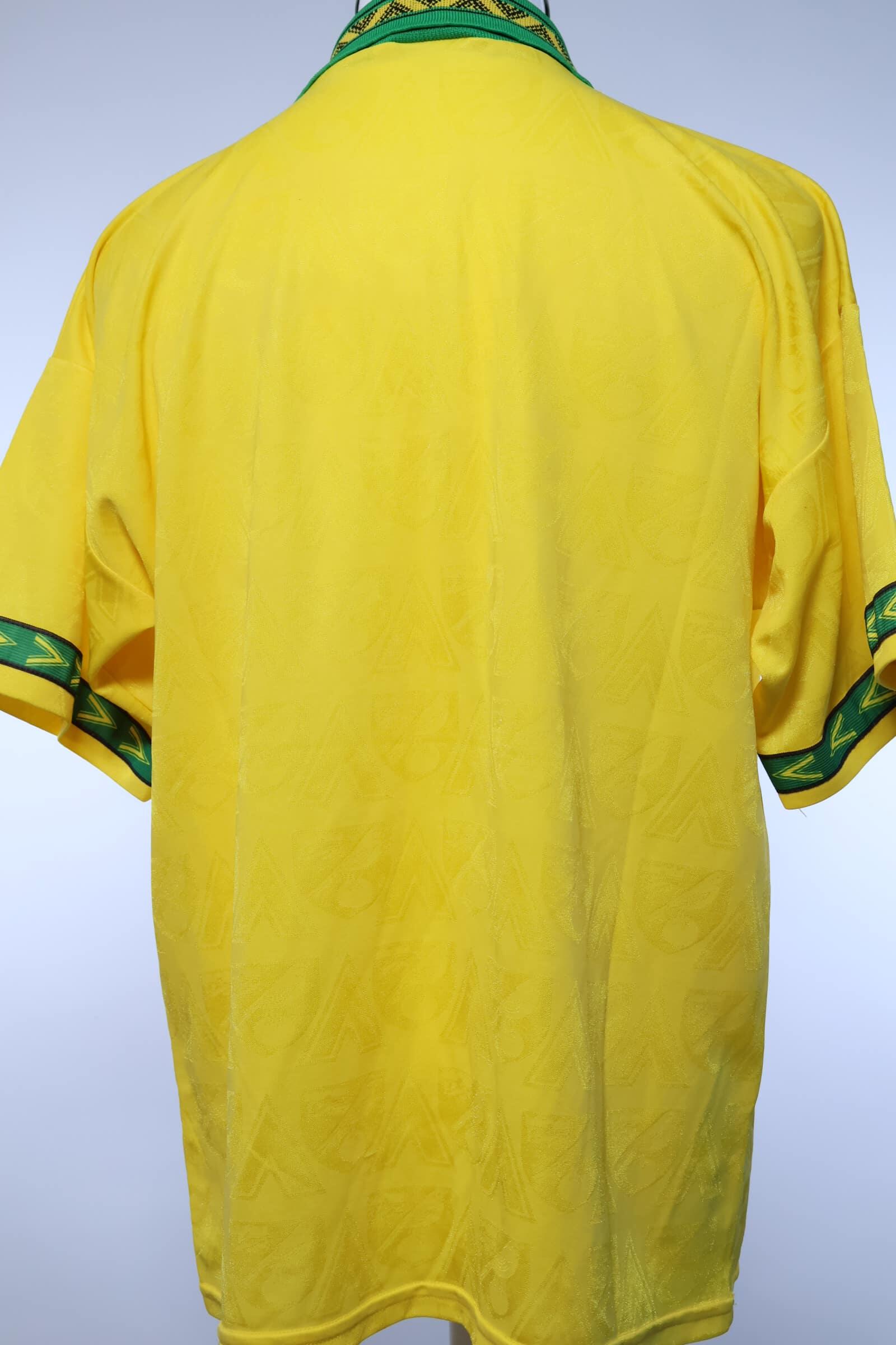 Norwich City F.C 1994/96 Home Shirt - L- BACK