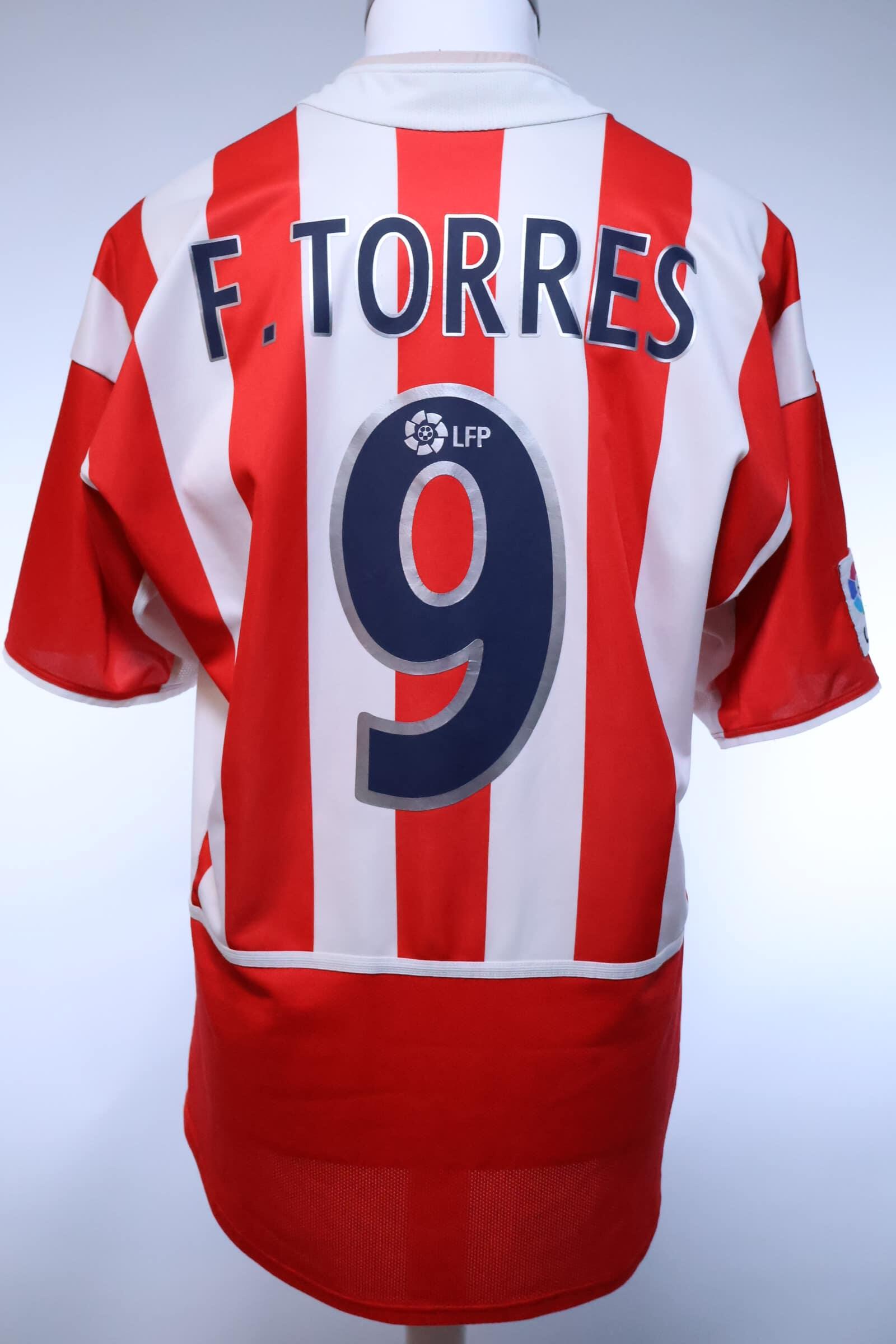 Atlético De Madrid Torres #9 2002/03 Home Shirt - L- FRONT