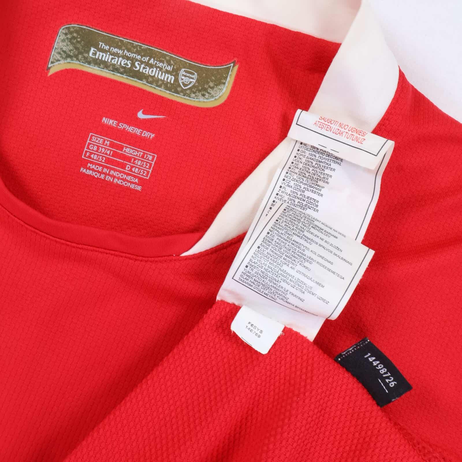 Arsenal 2006/08 Home Shirt - M- BACK