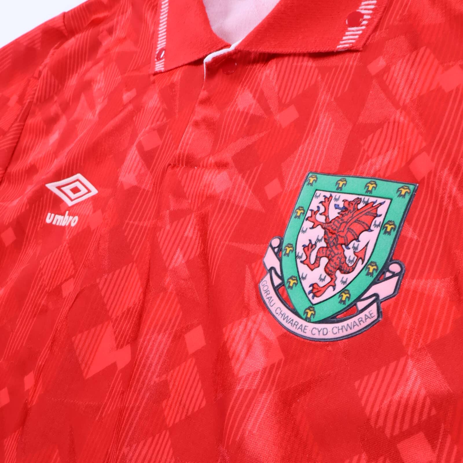 Wales 1990/92 Home Shirt - L- BACK