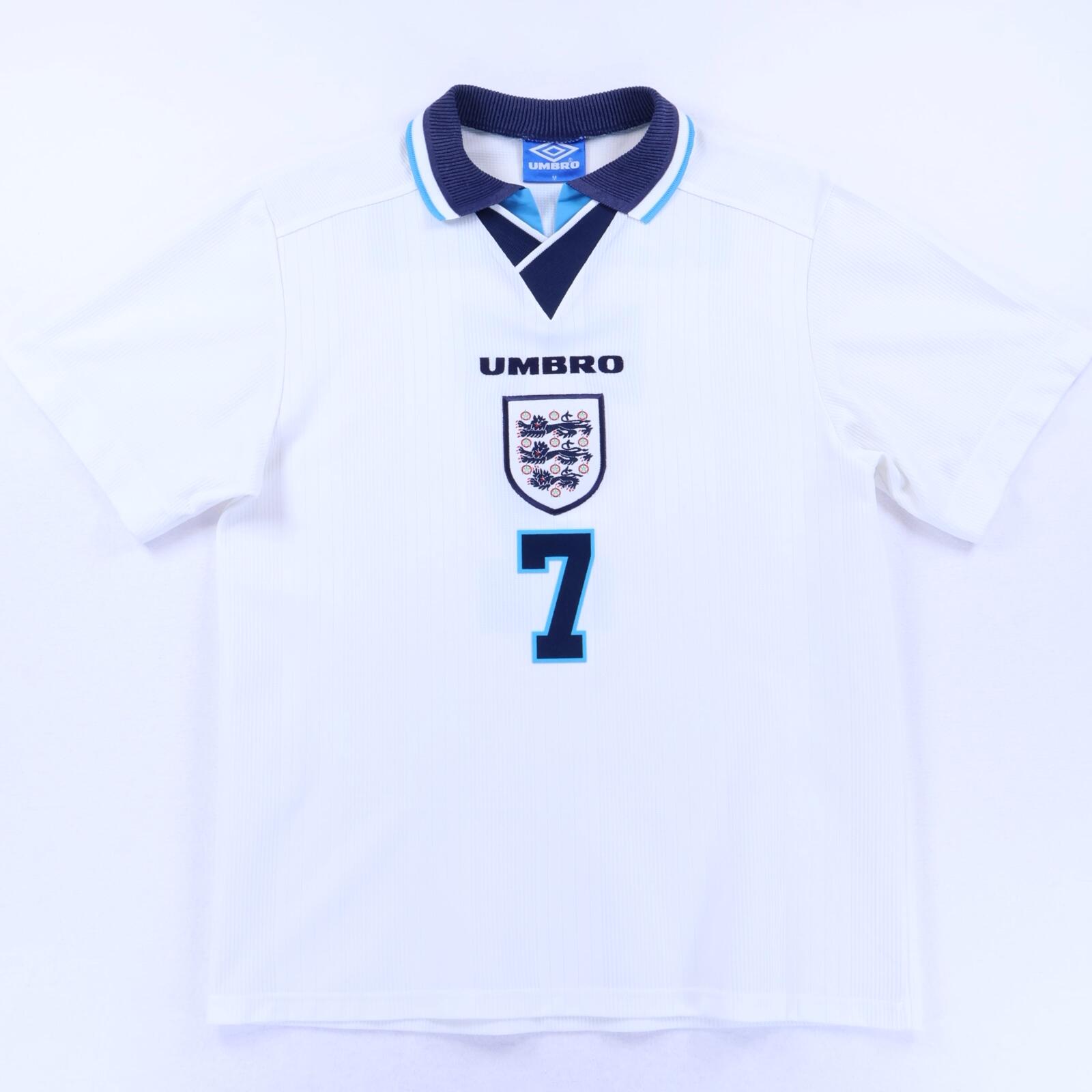 England Beckham #7 1995/97 Home Shirt - M- BACK