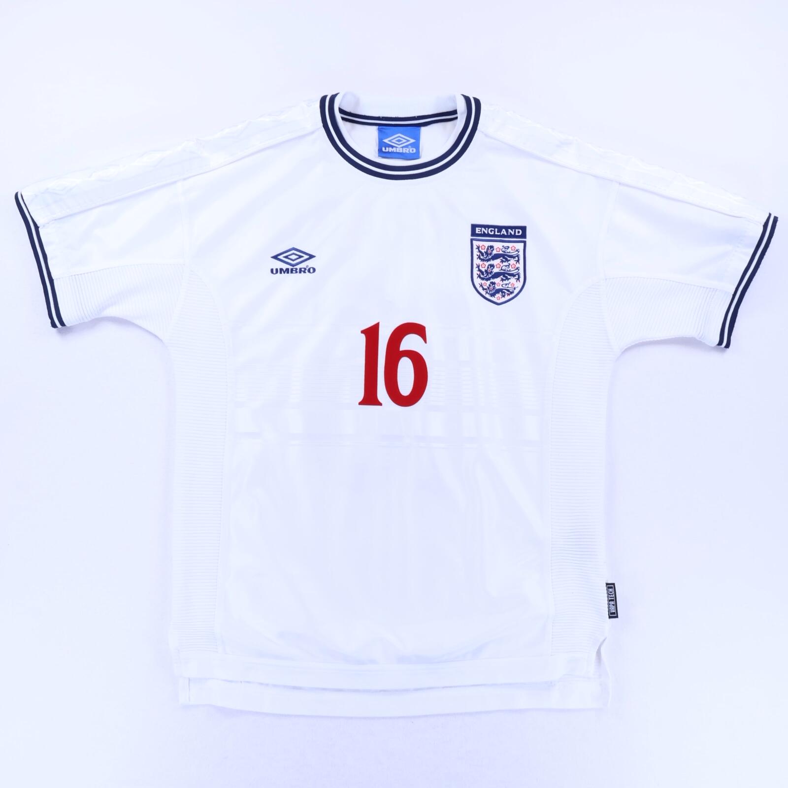 England Gerrard #16 1999/01 Home Shirt - M- BACK