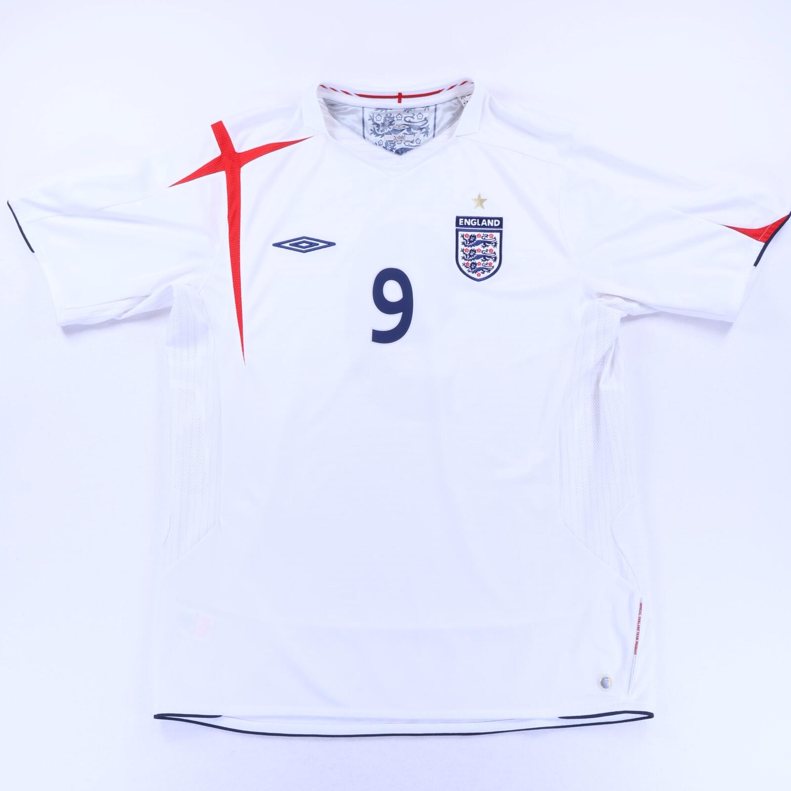England Crouch #9 2005/07 Home Shirt - XL- BACK