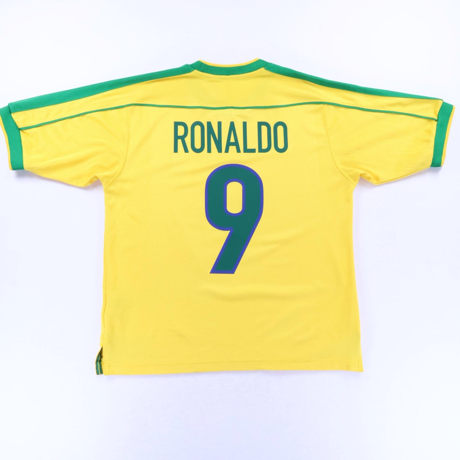 Brazil Ronaldo #9 1998/ Home Shirt - M- FRONT