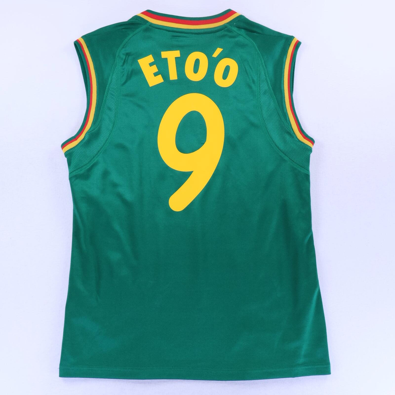 Cameroon Eto'O #9 2002/03 Home Shirt - L- FRONT