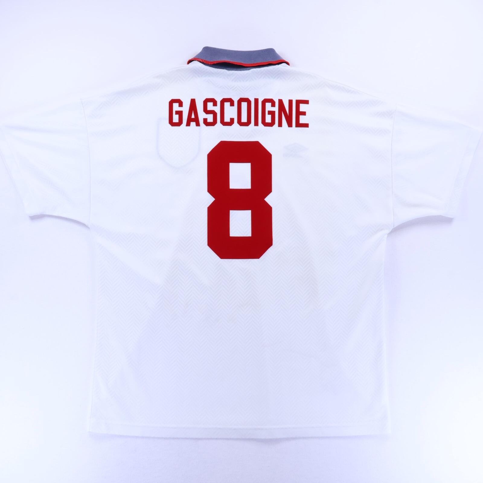 England Gascoigne #8 1993/95 Home Shirt - XL- FRONT