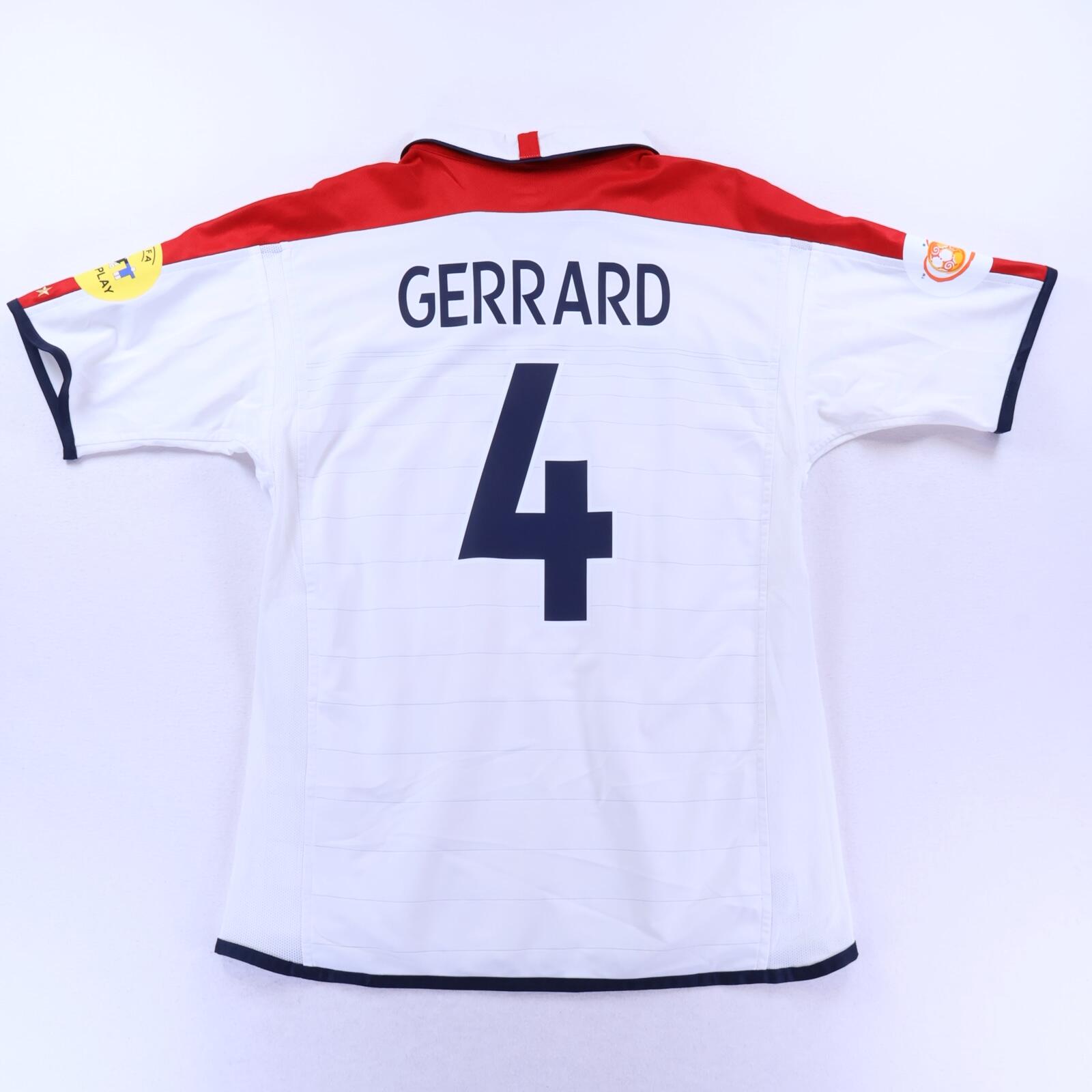 England Gerrard #4 2003/05 Home Shirt - Reversible - L- FRONT