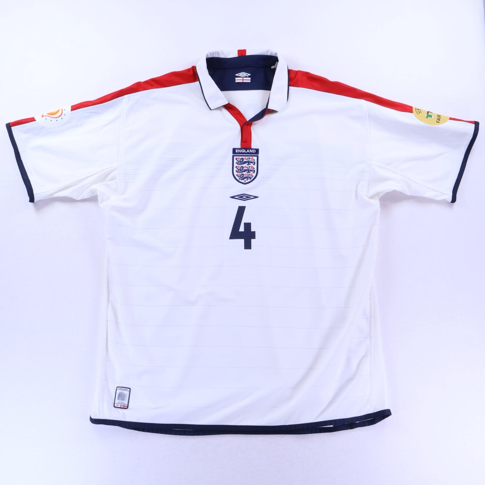 England Gerrard #4 2003/05 Home Shirt - Reversible - 2XL- BACK