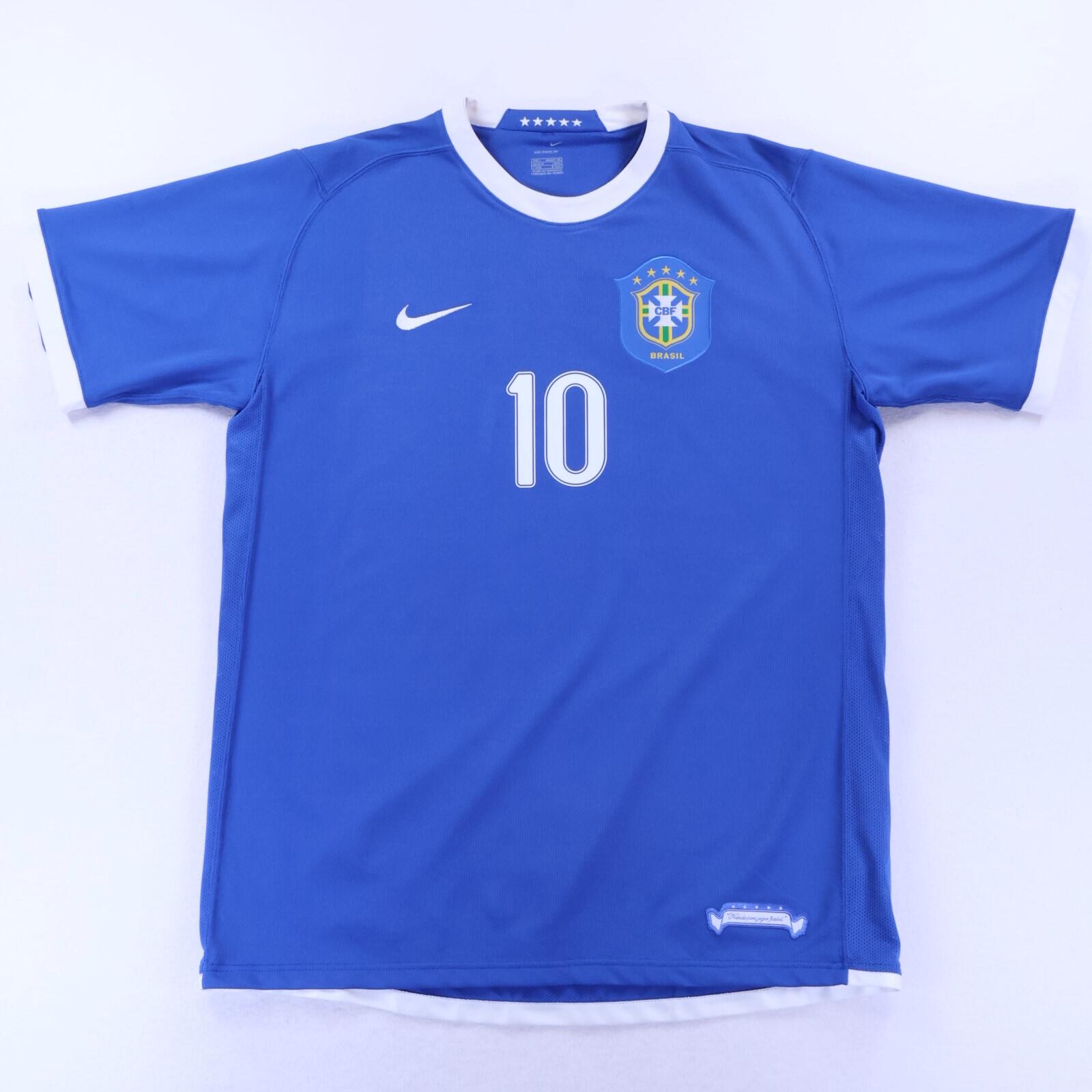 Brazil Ronaldinho #10 2006/08 Away Shirt - L