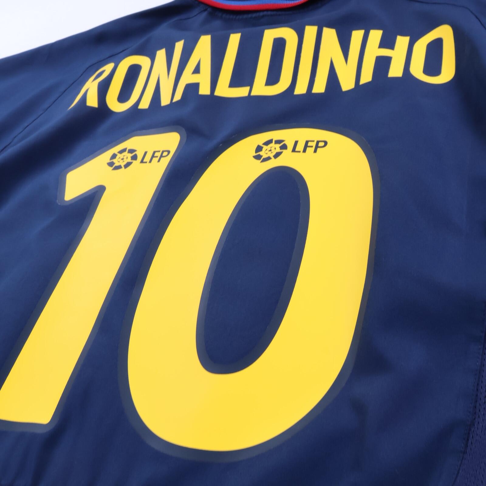 *MINT* Barcelona Ronaldinho #10 2002/03 Away Shirt - Player Issue - M