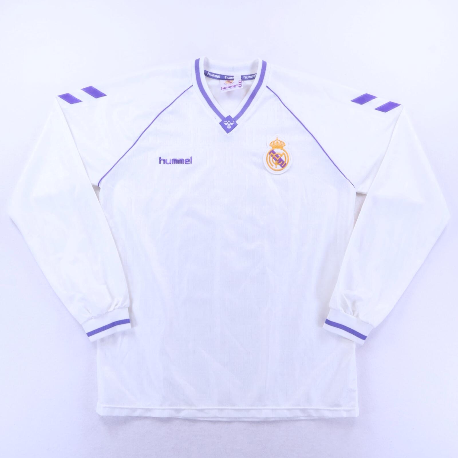 Real Madrid 1990/91 Home Shirt - Long Sleeve - XL