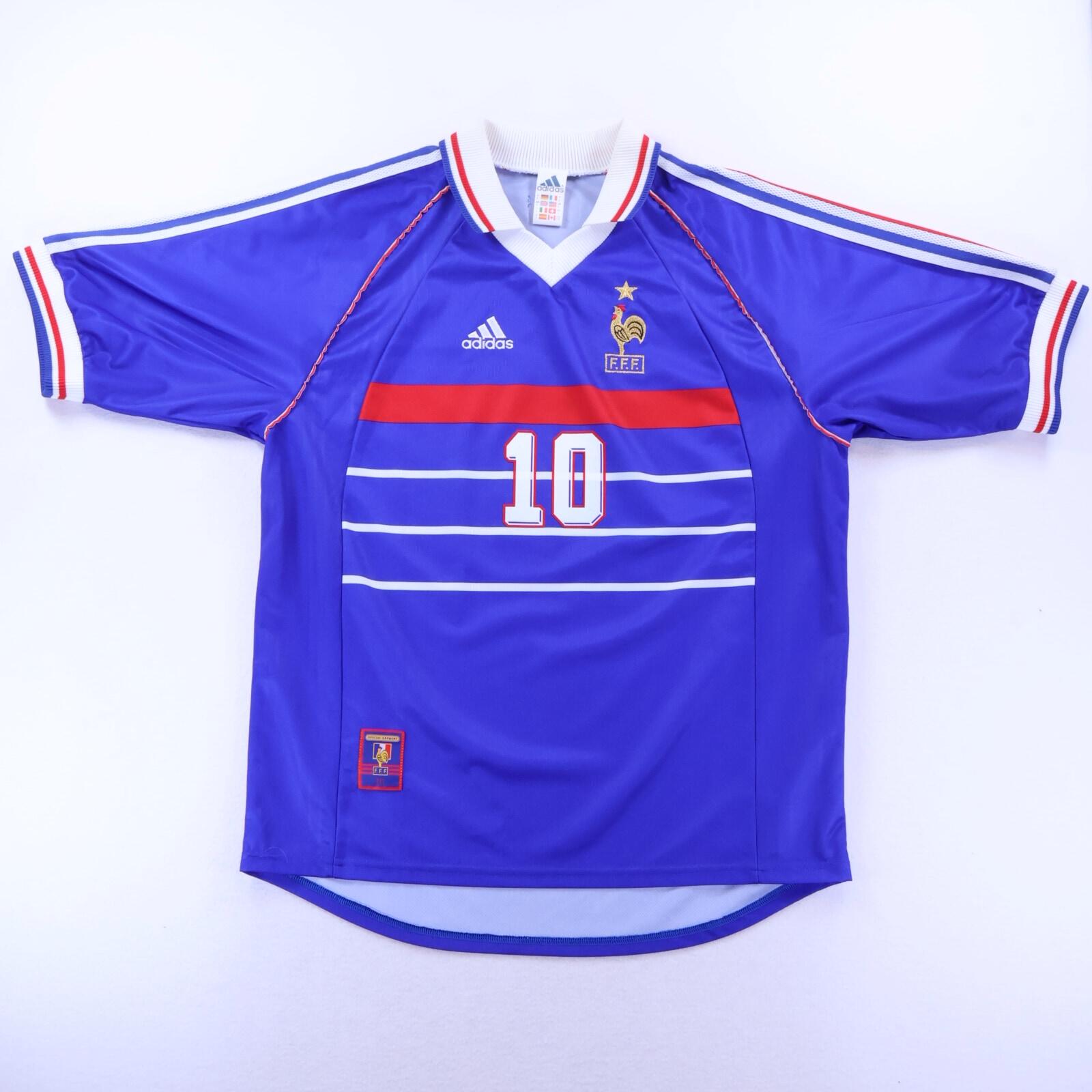 France Zidane #10 1998/00 Home Shirt - L