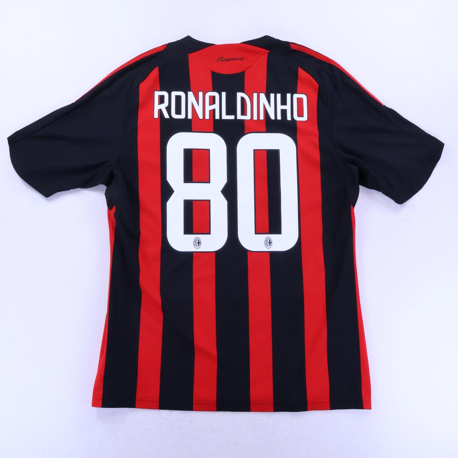 Ac Milan Ronaldinho #80 2008/09 Home Shirt - L