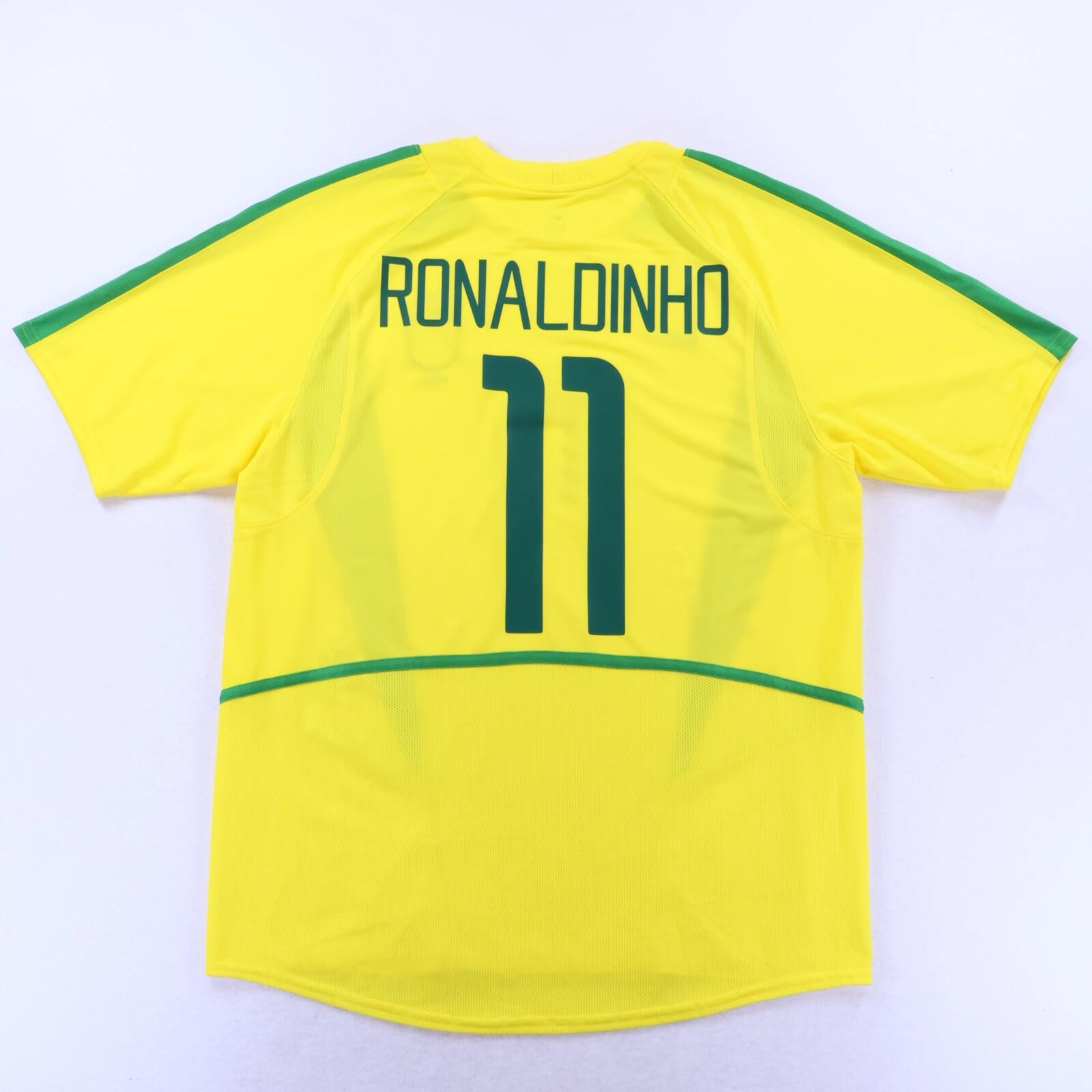 *MINT* Brazil Ronaldinho #11 2002/04 *Rare* 5 Star Home Shirt - M